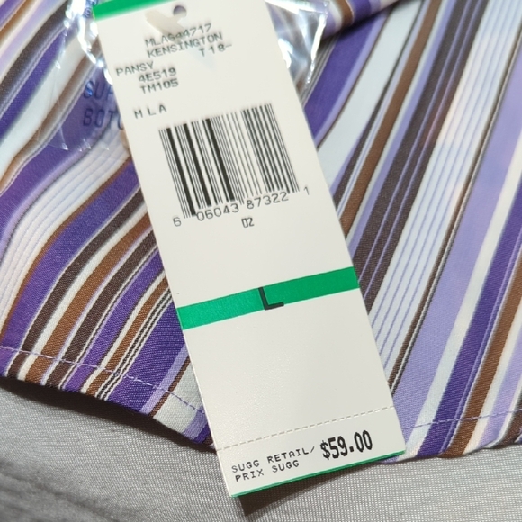 Jones New York Purple and Brown Casual Button Down Shirt - Picture 2 of 12